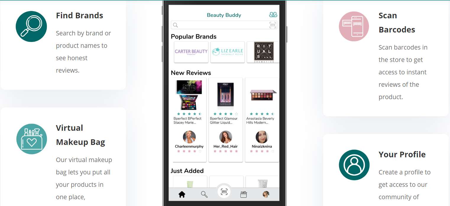 What app looks like Beauty Buddy app screenshot
